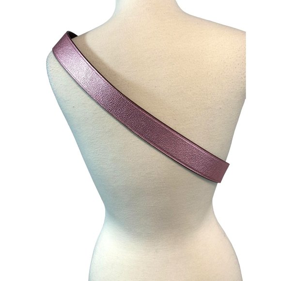 Coach Metallic Blush Pebble Leather Novelty Strap New Guitar Handbag Adjustable - Picture 9 of 12